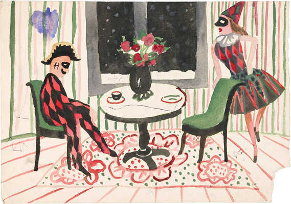 Дмитриев Владимир Владимирович. Эскиз к балету с пением И. Стравинского «Пульчинелла»